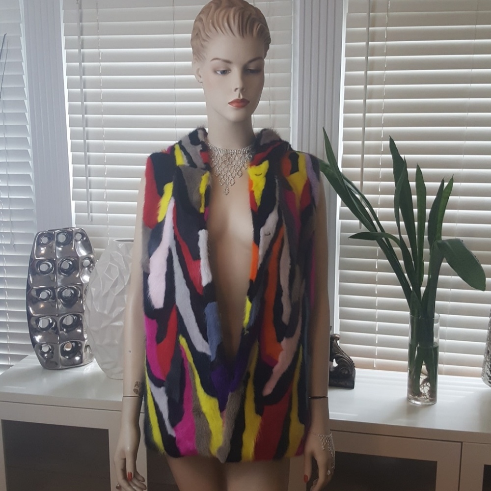 Henig Mink Hooded Vest